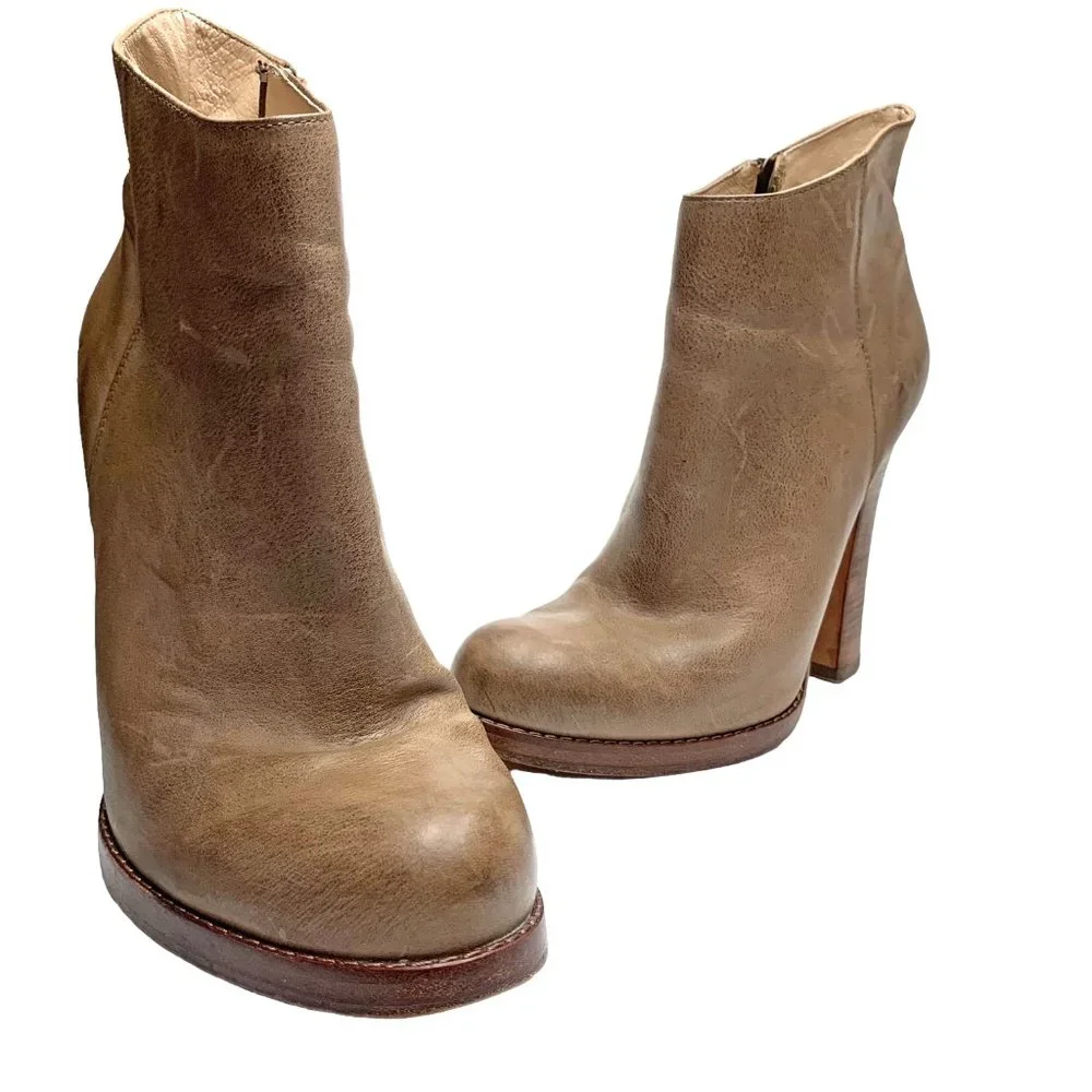 JEAN MICHEL CAZABAT Lois‎ Distressed Leather Chunky Booties
